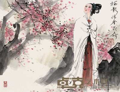 盖茂森 梅影浮香 镜心 31.5×45cm